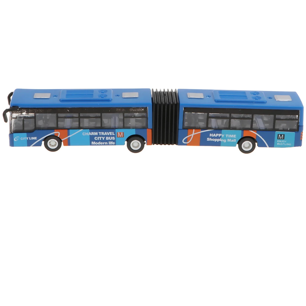 Friction Powered Pull Back and Go Car Articulated Bus for Kids Toddler Boys & Girls Aged 2 3 4 5 Year Old Birthday Gifts