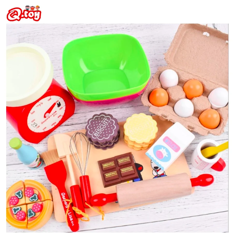 Wooden Pretend Play Kitchen Toy Simulation Cooking Food Children Toy for Kids House Play Game Educational Toys for Baby Gift