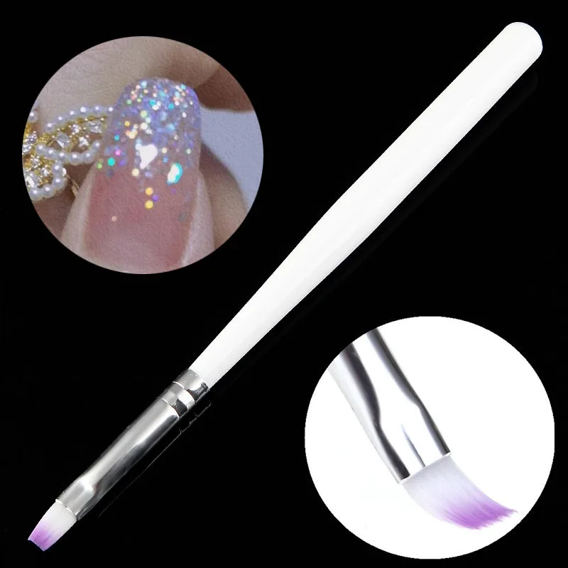 

Flat Head Nail Brush UV Gel Brush Phototherapy Pen Painting Drawing Carving Dotting Pencil Nail Brush Gel Pen Nail Tool 1pcs