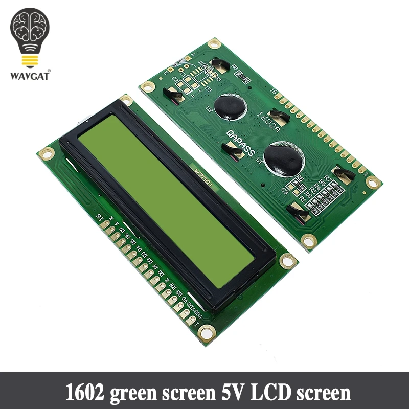 LCD-Modul 1602 – Gelb-grüner Bildschirm, 5V, 16 Pin, Für Arduino & Co. – Kostenloser UK-Versand