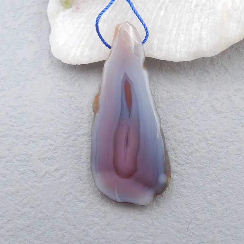 

Natural Agate Gemstone Drilled Nugget Pendant Bead 59x26x8mm 19g