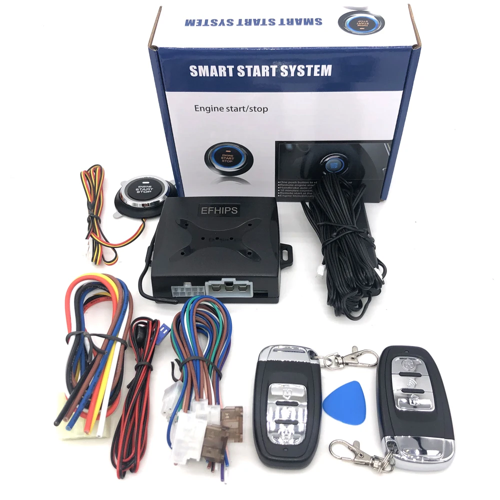EFHIPS Auto bezkluczykowy dostฤp do pojazdu start system jeden start stop przycisk do uruchamiania silnika alarm do pojazdu system zdalnego