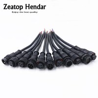 1Pair M16 Waterproof 2 3 4 5 6 9 12 Pin IP68 Power Cable Wire Plug for LED Strips Male Female Jack Connector Nut Metal Screw