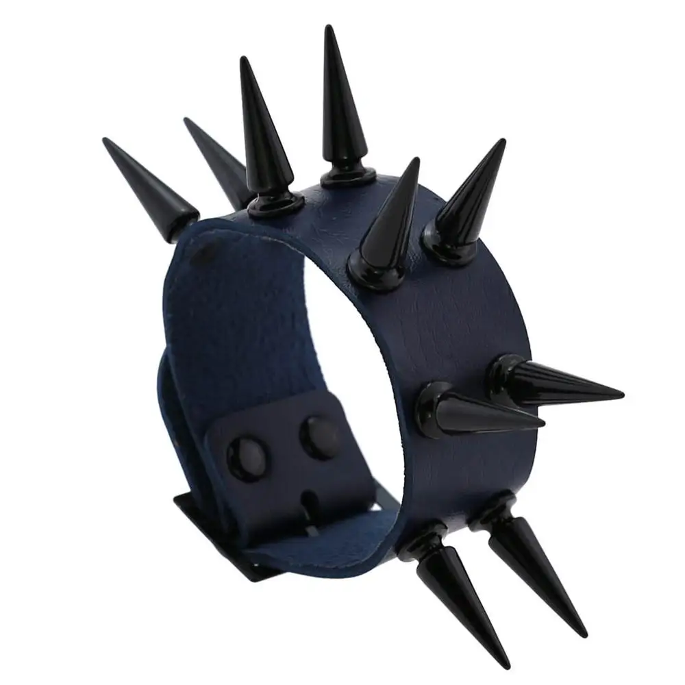 DIEZI Gothic Harajuku Black Rivet Wrap Bracelet PU Leather Bracelet For Women Men Vintage Punk Wide Bangles 2022 New Jewelry