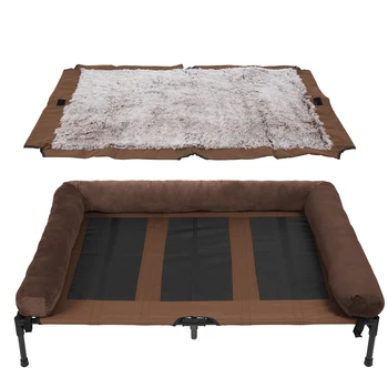 Extra Large Cooling Elevated Dog Bed with Bolster Raised Pet Cot Lounger Indoor Outdoor Waterproof 4
