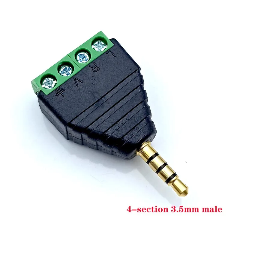 Video AV 3.5mm 2 3 4 Pole mono Stereo Male female AV Screw Terminal Jack 3.5 male 3 pin 4 pin Terminal Block Plug H2