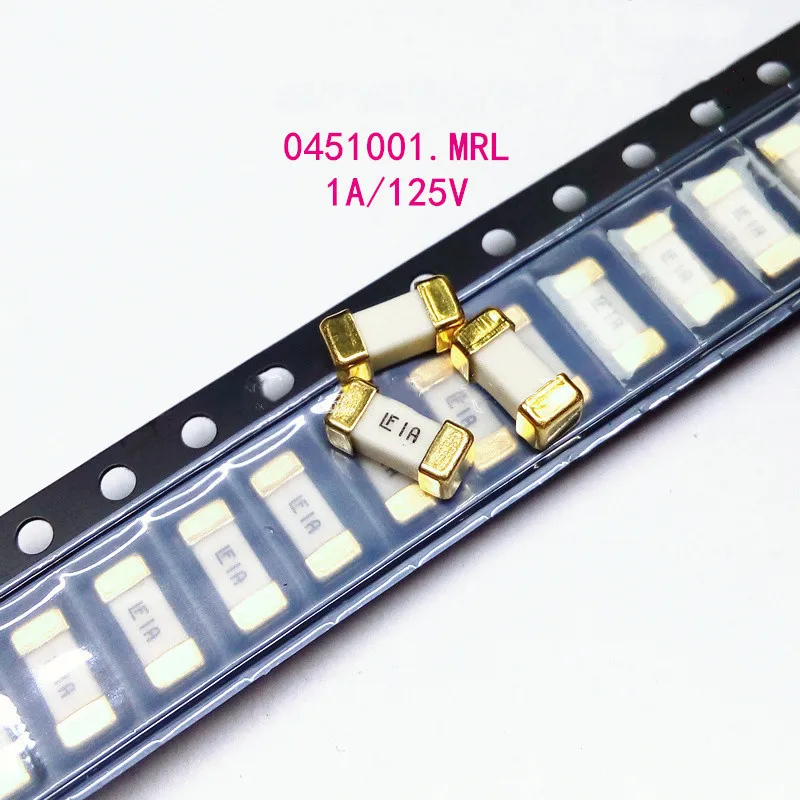 20PCS SMD1808 golpe Rápido Cerâmica Fusíveis 125V 0451001.MRL 1A 0451002 0451003 0451007 0451008 0451010 0451012 0451015