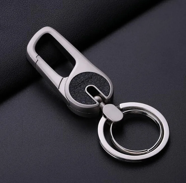 New Top Metal Simple Keychain with Leather Men Women high quality Charm Key Chain with double key Ring Best Gift Jewelry K3154