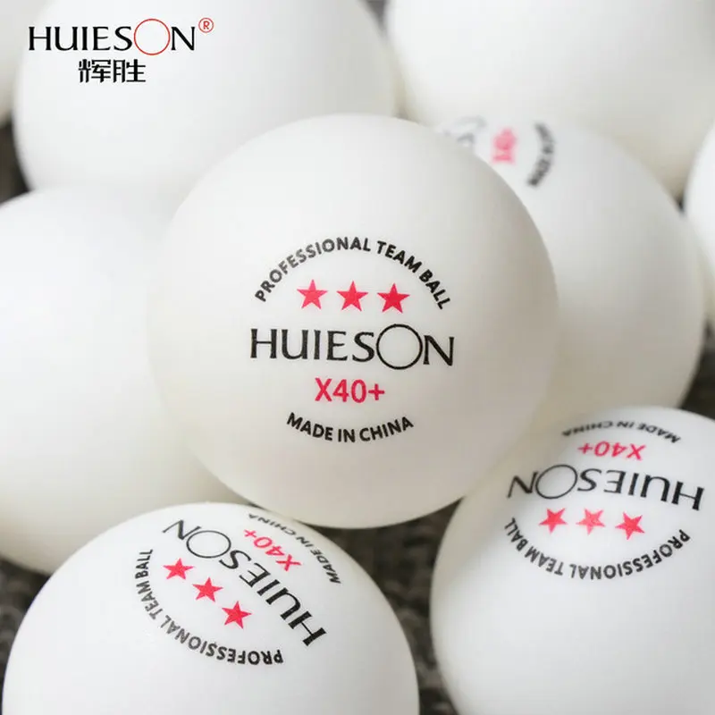 HuIESON-pelotas de tenis de mesa X40 + 3 Star, Material ABS, equipo profesional, 30/50/100 piezas, 2,8g