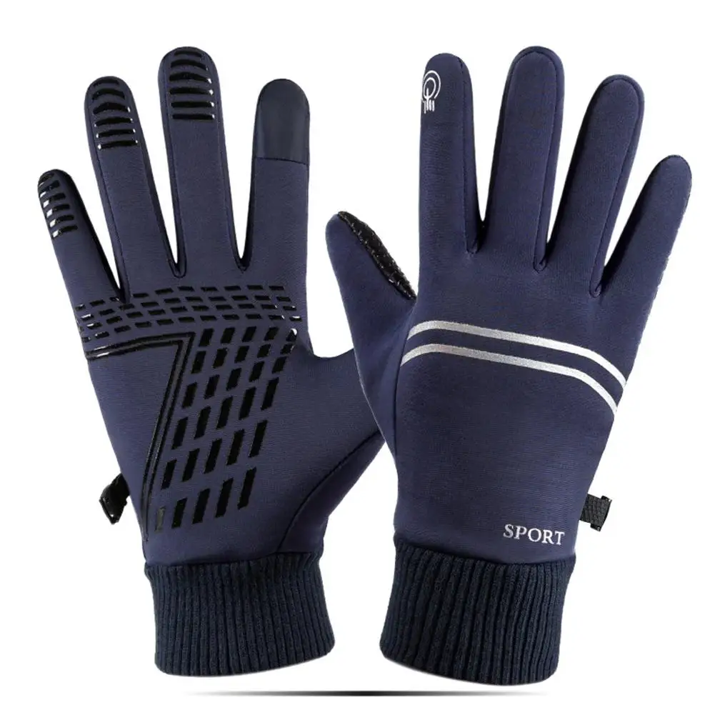 Guantes de ciclismo para hombre y mujer, manoplas calientes impermeables, resistentes al viento, para exteriores, gruesas y cálidas, con pantalla táctil, Unisex