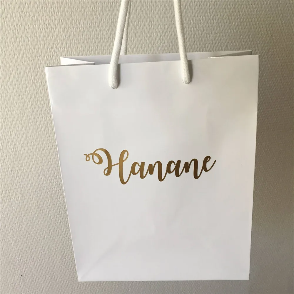 

Personalised gift bag Custom Name Bridesmaid Bridal Shower Gift Bag Baby Shower Birthday Unique Gift Wedding Paper Bags