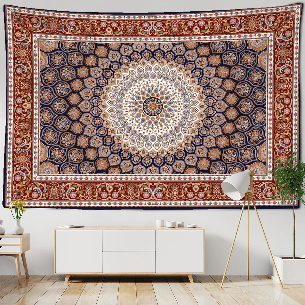 Indyjski Mandala gobelin ścienny wiszący styl boho psychodeliczny czary dywan wzór Home Decor