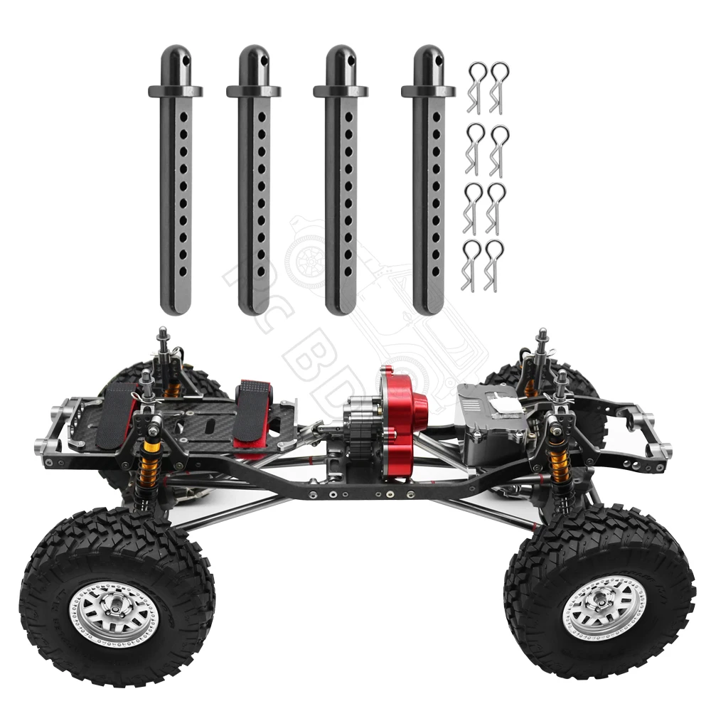 Metal RC Car Shell Column Mount Body Post Holder with R Clips for 1/10 RC Crawler Car Axial SCX10 Upgrade Upgrade Shell Column