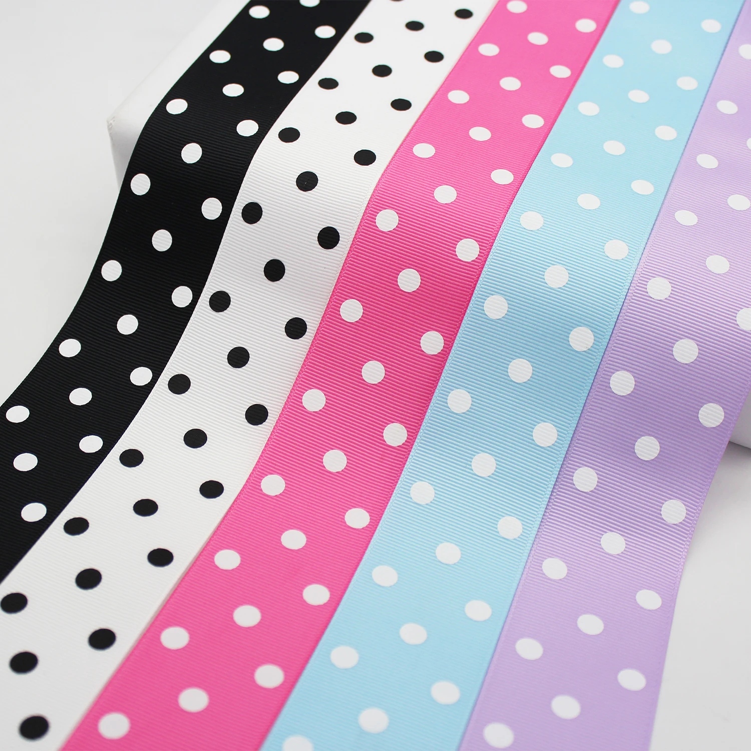 1 1/2 inch 38mm Polka Dot Grosgrain Ribbons Print Polyester Tapes For Hair Scrunchies Crafts Handmade Accessories 5 Meter/Lot