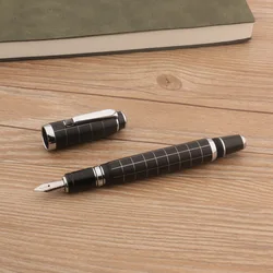 Classic Metal 003 Frosted Black Fountain Pen Spin Black Silver Business Stationery School Office Supplies Ink Pens New