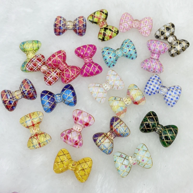 30Pcs Kawaii Cute Colorful Bows Flat Back Resin Cabochons Scrapbooking DIY Biżuteria Rzemiosło Dekoracja Akcesoria C97