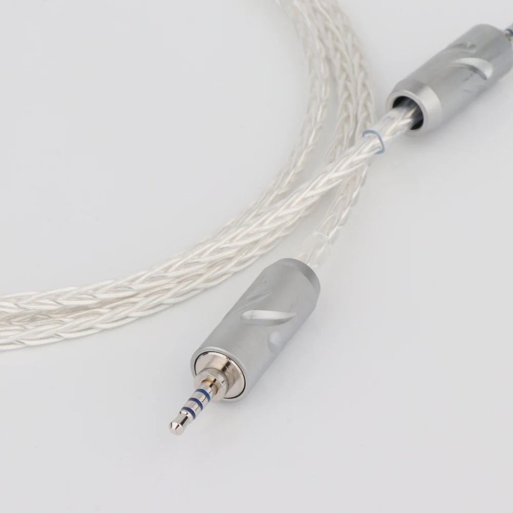 Fone de ouvido de áudio hifi prata pura 2.5mm a 2.5mm plugue balanceado cabo de áudio atualização fone de ouvido cabo de fio de celular