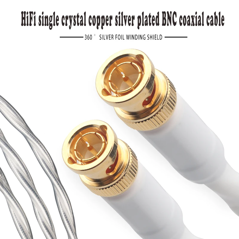 HiFi HD Odin BNC Digital Coaxial Cable 75ohm Crystal Copper Silver Plated Audio line