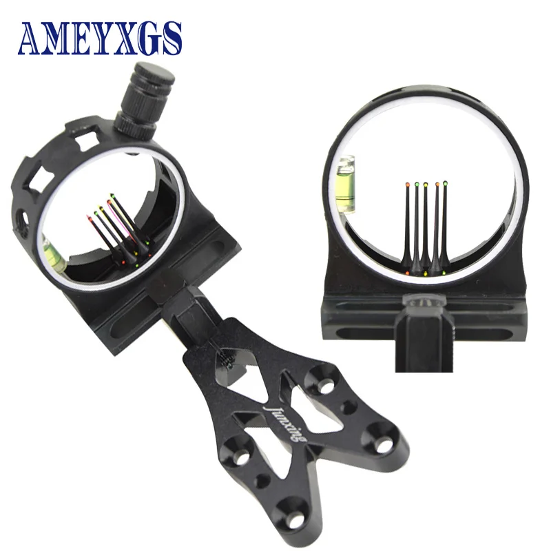 1pc Professional Archery 5 Pin Bow Sight Micro-Adjust CNC Aluminum Alloy Aiming Compound Bow Sights Shooting Hunting Accessories