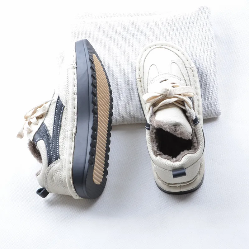 Careaymade-scarpe da donna in vera pelle primavera della nuova ragazza Mori scarpe letterarie con fondo spesso, scarpe per il tempo libero a testa