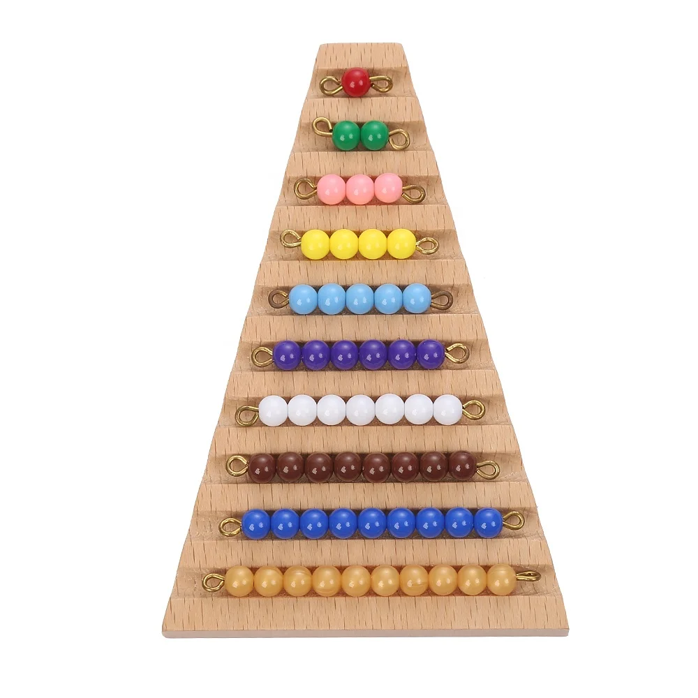 China Factory Price For Children Montessori Mathematic Educational Toys Bead Stairs Base CE Certification