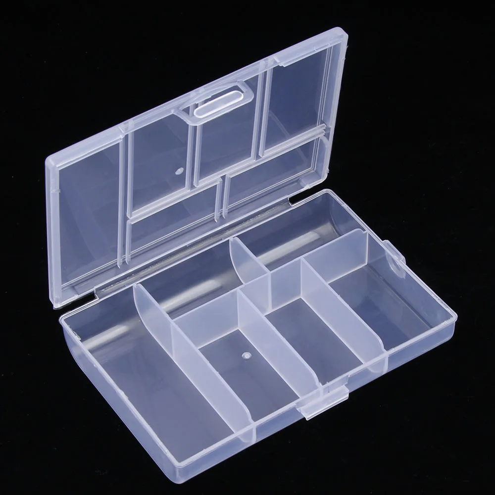 6 Grids Compartment Plastic Storage Box Practical Toolbox Transparent PP Boxes Bead Jewelry Case Display Organizer Container