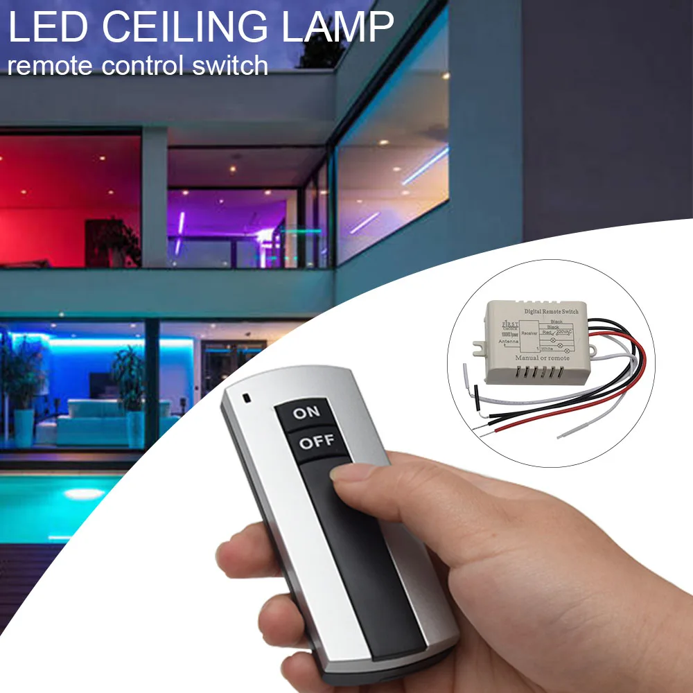 جهاز استقبال للتحكم عن بعد 1/2/3 طرق لاسلكية تشغيل/إيقاف LED استقبال السقف التيار المتناوب 200 فولت-240 فولت قناة واحدة ضوء مفتاح بالتحكم عن بعد للمنزل