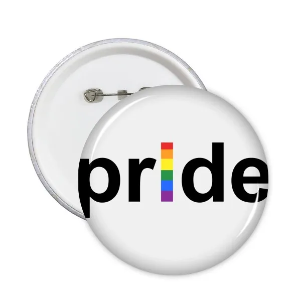 LGBT Rainbow Gay Lesbian Transgender Bisexuals Support Pride Flag Illustration Round Pins Badge Button Clothing Decoration 5pcs