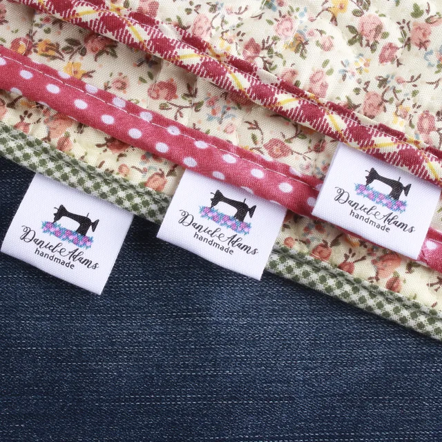 Etiqueta de algodón de 30x70mm con logotipo o texto, accesorios de costura, etiquetas para prendas de punto, personalizadas, hechas a mano, etiquetas de regalo.