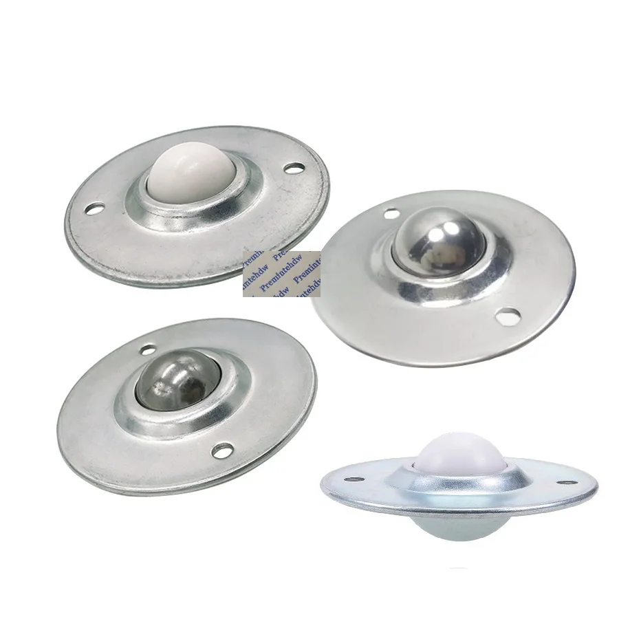 4Pcs 304 Stainless Steel Nylon Ball Transfer Caster Wheel Ball Bearing Conveyor Roller Castor UFO Flying Saucer Mounted