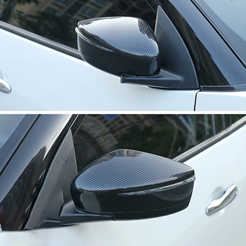 For Nissan Leaf ZE1 Hatchback 2017 2018 2019 Car Accessories ABS Carbon/Chrome Side Door Rearview turning Mirror Covers 2pcs