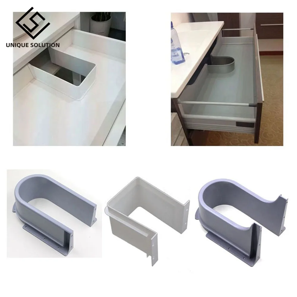 

Plastic U Shape Sink Drawer Kitchen Bath Furniture Cabinet Recessed U under Sink Drainage Grommet