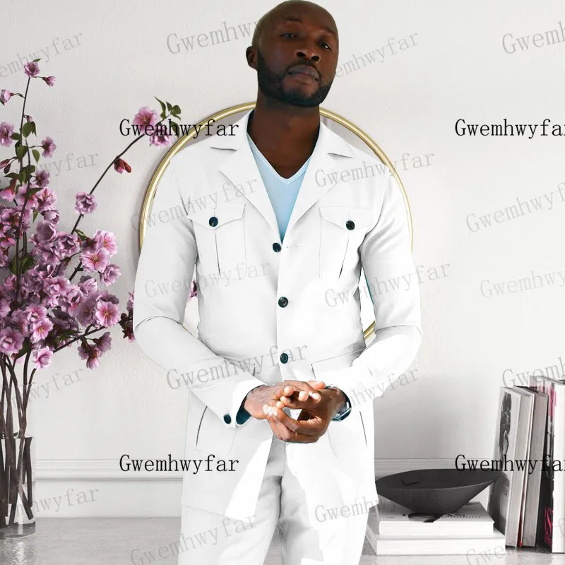 Gwenhwyfar casual masculino terno 2 peças (jaqueta + calças) de alta qualidade elegante blazer jaqueta verão personalizado masculino smoking terno