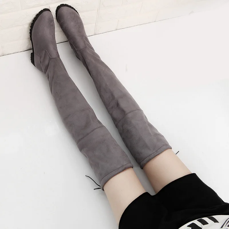 Boots Sexy Over The Knee High Suede Women Snow Boots Women\'s Fashion Winter Thigh High Boots Shoes Woman