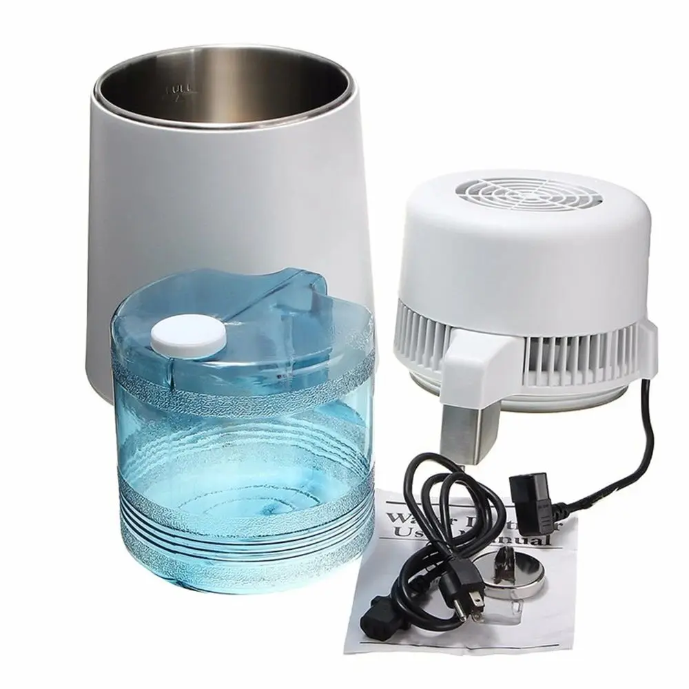 Pure Water Distiller 4L Plastic Jug Water Distilled Machine Stainless Steel Purifier Dental Distillation Equipment 110V-240V