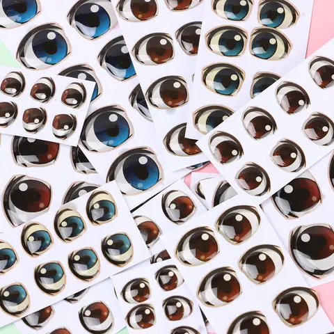 10 paia di adesivi per occhi di cristallo del fumetto per la ragazza del ragazzo Accessori per gli occhi della bambola Anime Figurine Doll Face Organo Paster Eye Chip di carta
