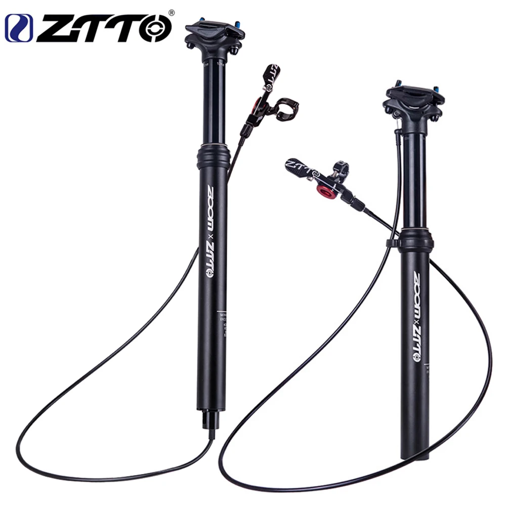 

ZTTO Bike Seatpost Adjustable seat post 30.9 31.6 Dropper Internal Routing External Cable Remote Lever 100mm Travel seat post