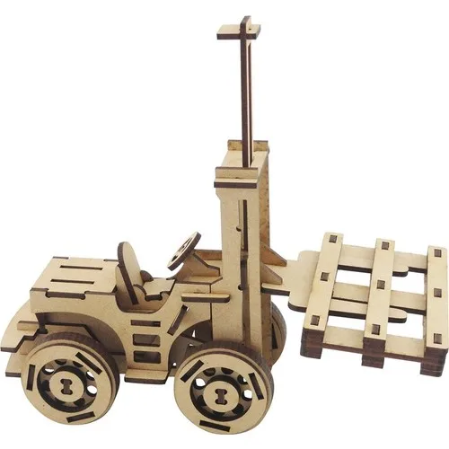 3D Exhibition Wood Forklift and Pallet Scale Model 107 Parts