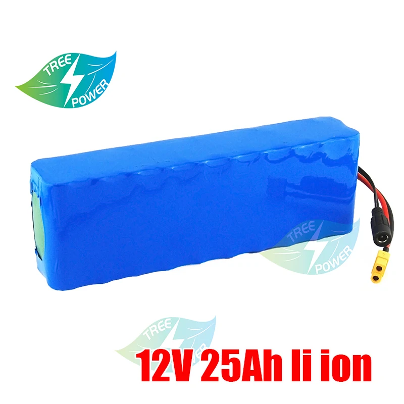 High Capacity 25000MAH 12V 25AH Li ion lithium Batteries for Power Bank & DIY Connector+charger