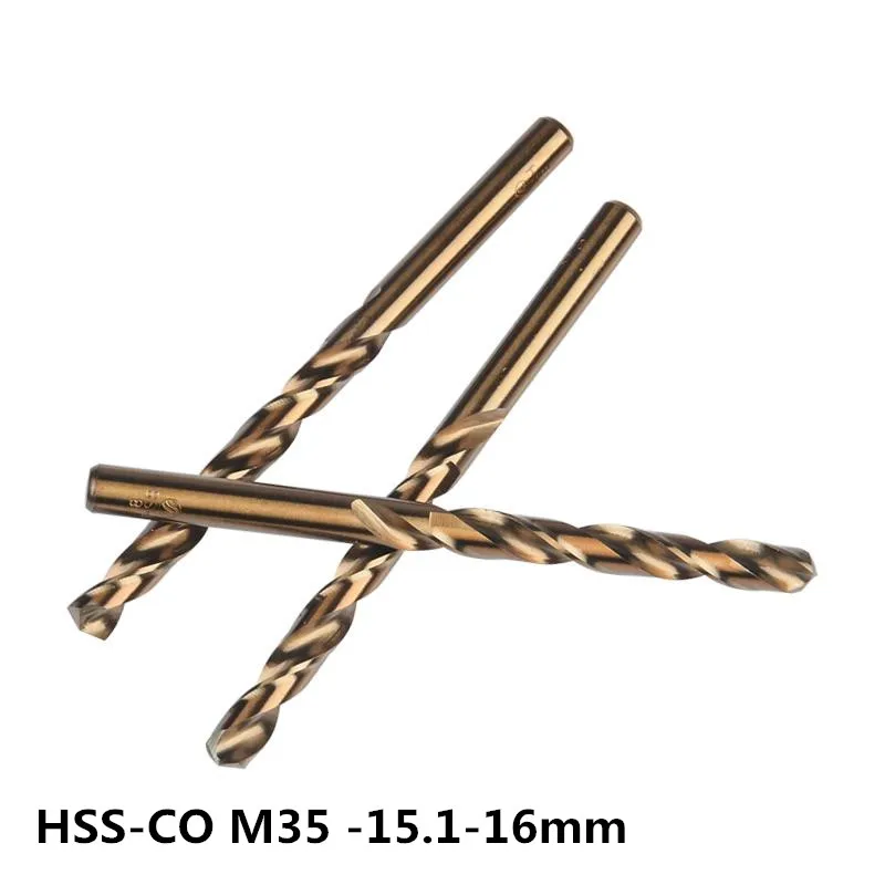 2 pieces 15.1 15.2, 15.3, 15.4, 15.5, 15.6, 15.7, 15.8, 15.9, 16.9mm HSS-CO M35 straight cobalt steel shank for stainless steel