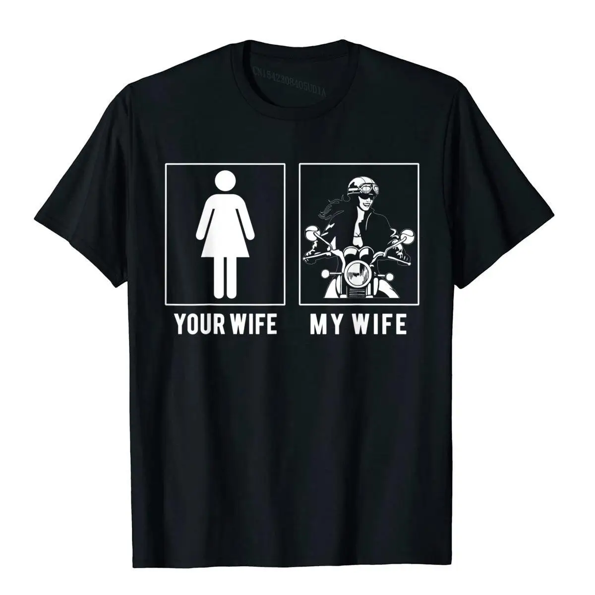 

MOTORCYCLE YOUR WIFE MY WIFE T SHIRTS Holiday Novelty Tops T Shirt Brand New Cotton Man T Shirts