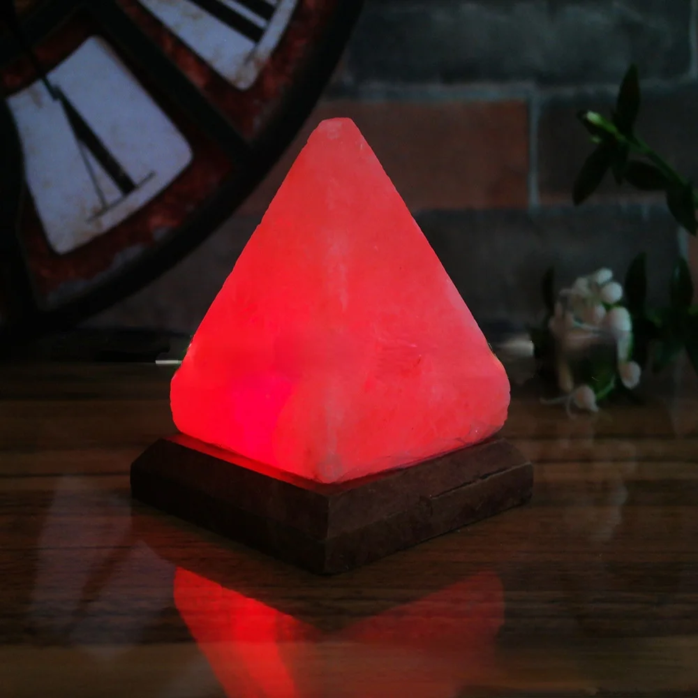 Himalayan Crystal Salt Lamp USB Natural Pyramid Colorful Warm White LED Mineral Salt Lamp Best Gift New Strange Night Light