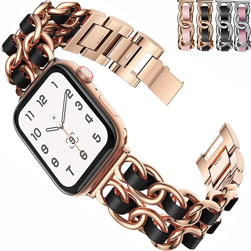 

Women strap for apple watch 6 se 40mm 44mm band series 5 4 3 38mm 42mm Jewelry Bracelet Ladies strap for iwatch se 6 bands wrist