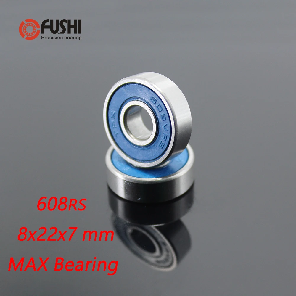 608 2RS Max Cartridge Bearing 8x22x7 mm ( 2 Pcs ) ABEC-3 Frame Pivot 608 VRS Full Ball Bearings