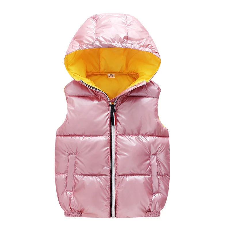 Child Waistcoat Vest Winter Coats 2022 New Fashion Kids Clothes Warm Hooded Cotton 2-12y Baby Boys Girls Vest Children Outerwear