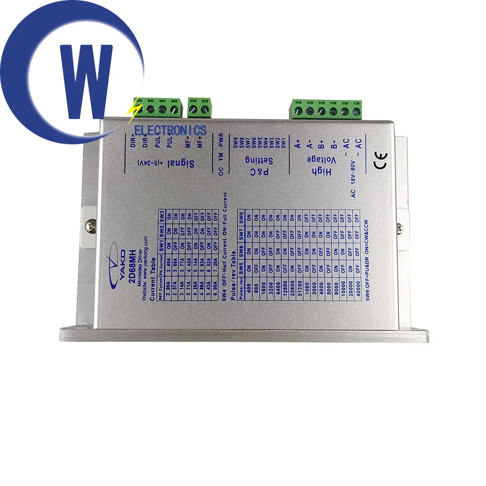 YAKO 2phase Stepper Motor Driver YKD2D68MH Match With NEMA23 NEMA34 Use For CNC Router Engraving Machine