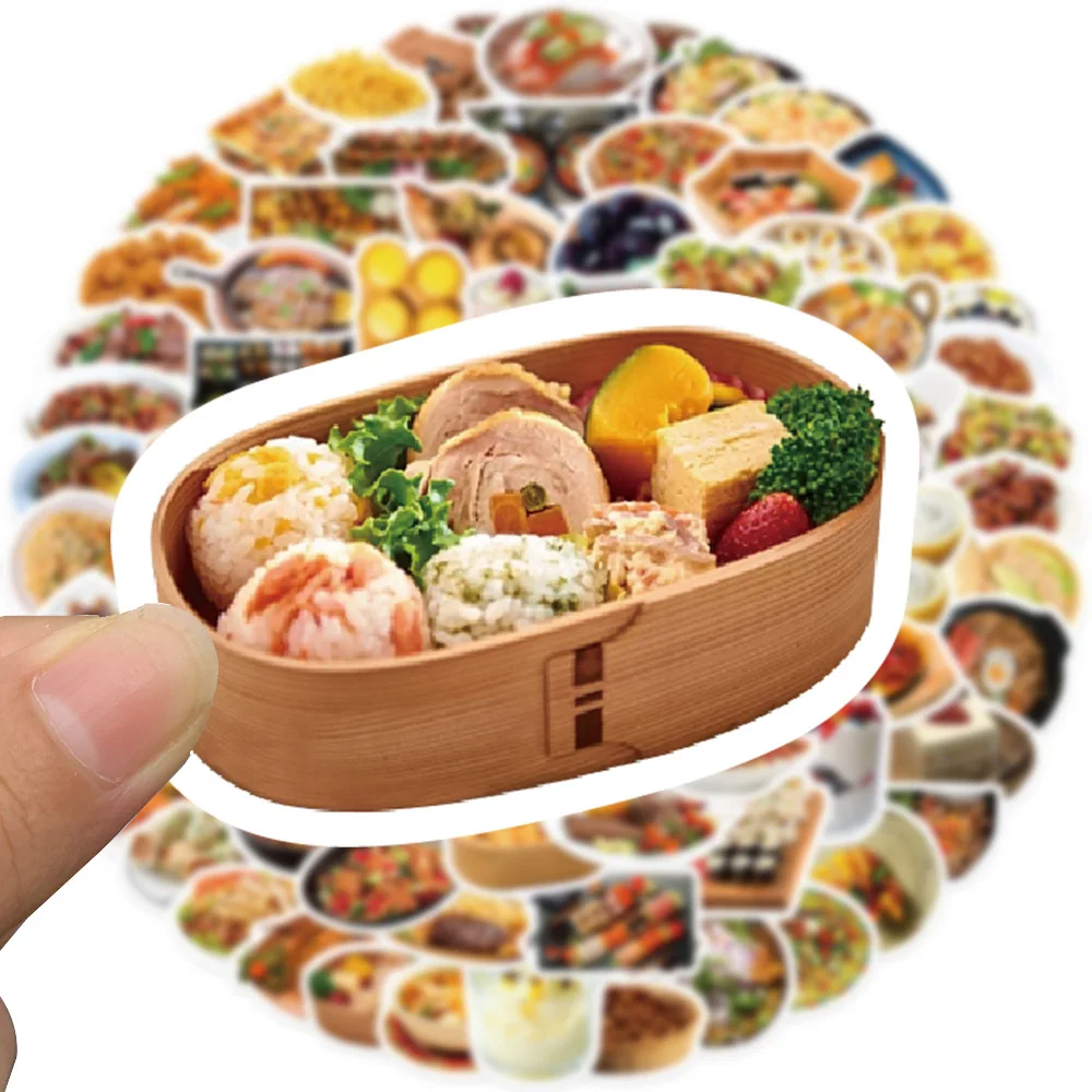 10/50/90pcs  Cartoon Realistic Food Graffiti Daily Life Stickers Cake Flower Roll Decorative Luggage Compartment Motorcycle Kids