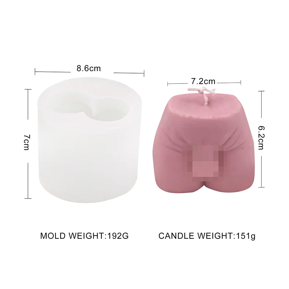 DIY Man Male Hip Body Silicone Mold 3D Candle Mold Aromatherapy Candle Gypsum Resin Food Silicone Mold Home Decoration