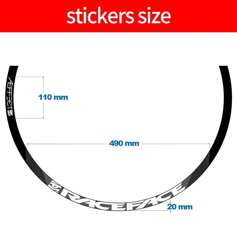 bicycle stickers RACEFACE aeffect mountain wheel set stickers MTB bike rim decal