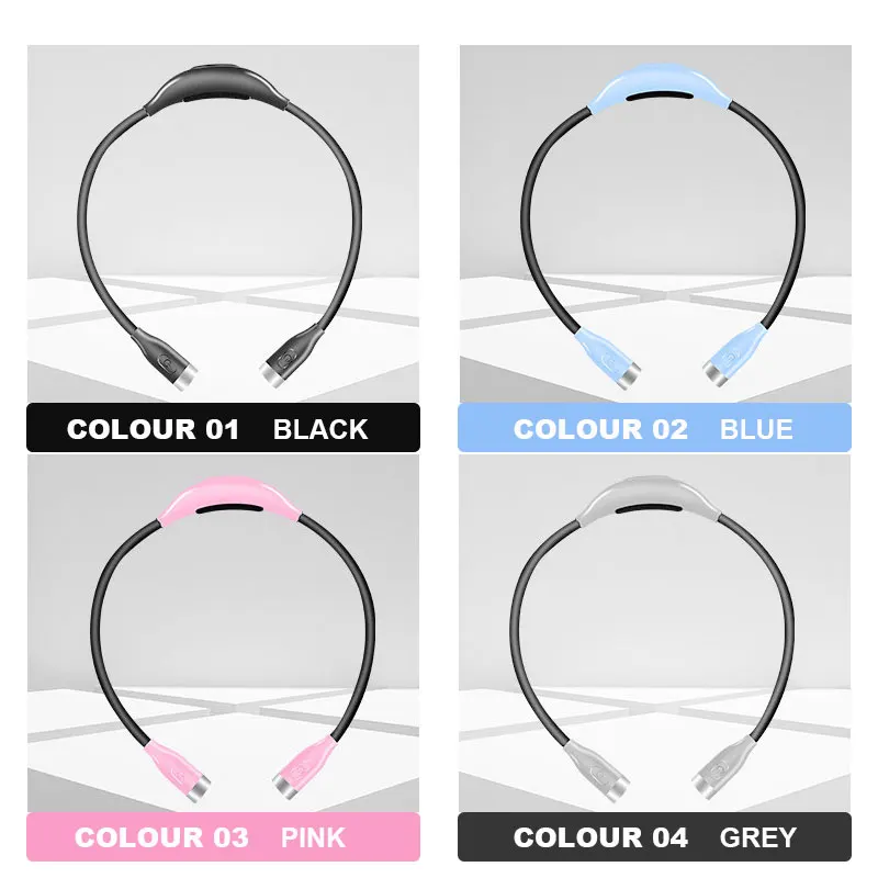 USB Charging LED Neck Hung Light Hands-Free Rechargeable Night Reading Lamp  3 Levels Brightness Hanging Neck Book Light